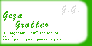 geza groller business card